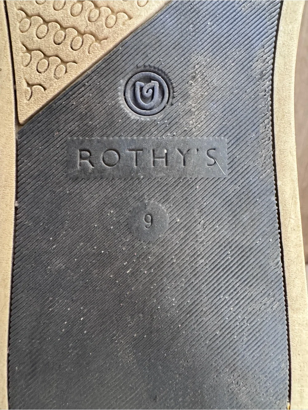 Rothy's Slip-Resistant Sole Flat in Black and Tan